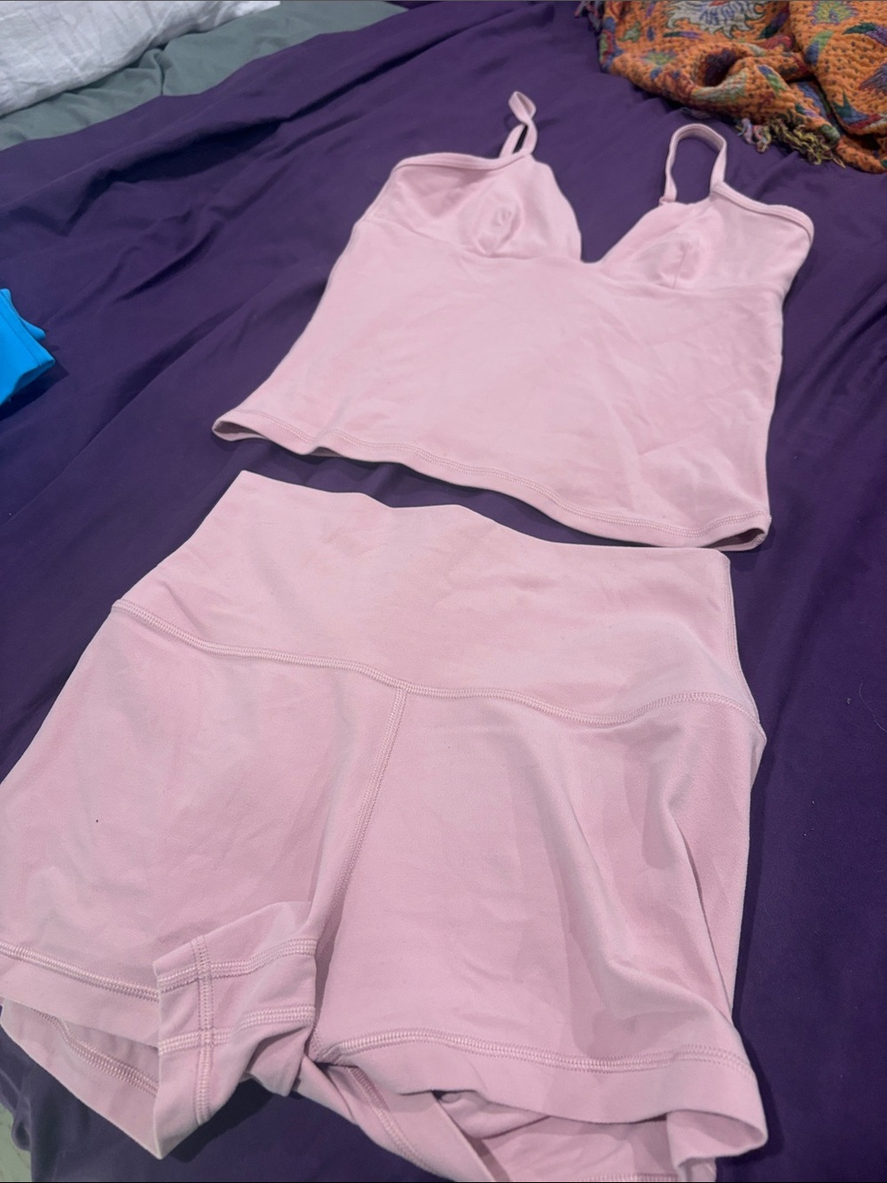 Aritzia golden butter Light Pink set. Shorts are size 6 and top a s